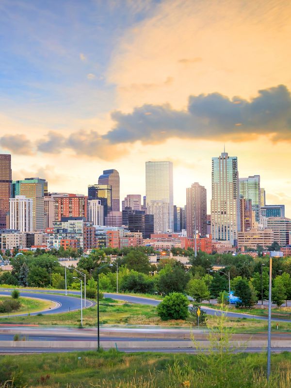 denver skyline at sunset