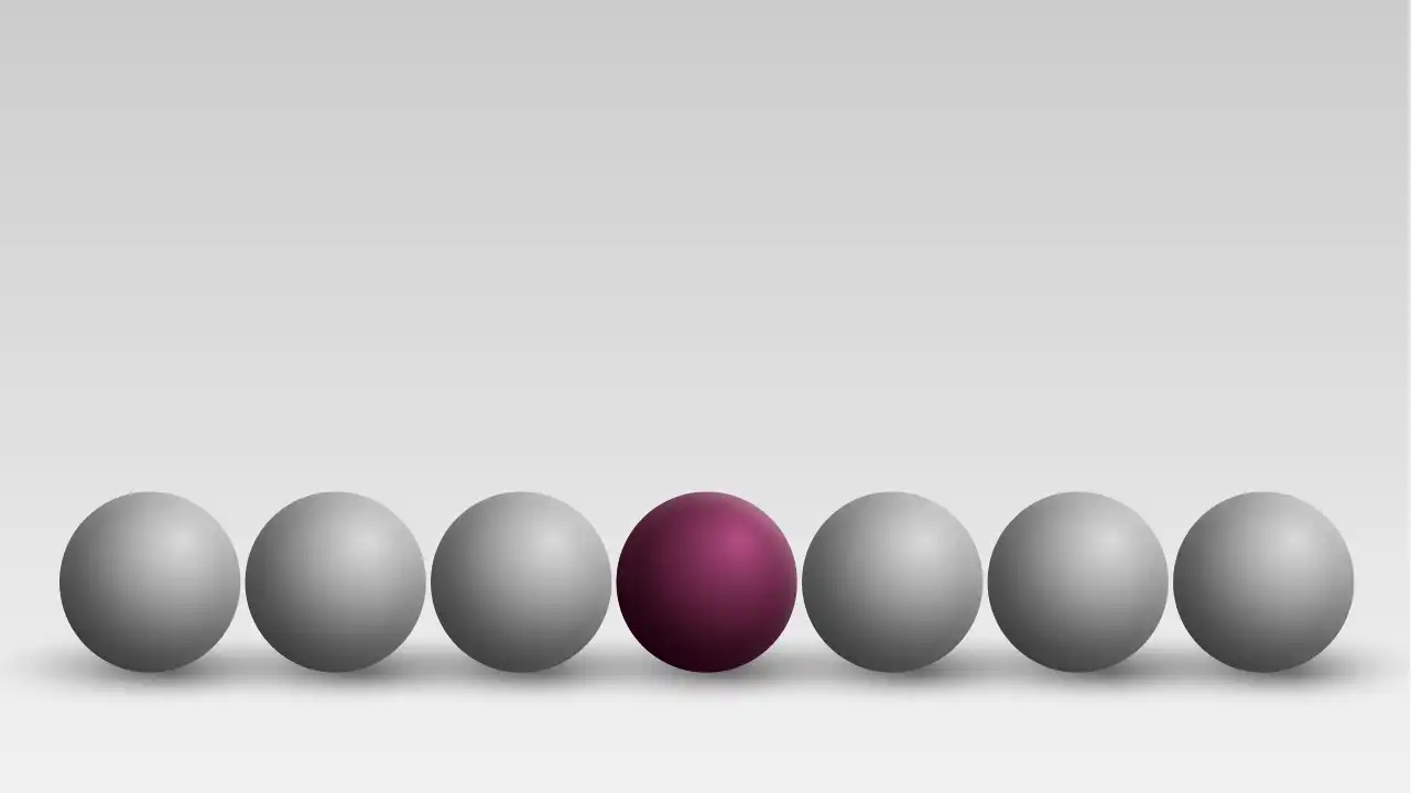 Row of balls, one is different